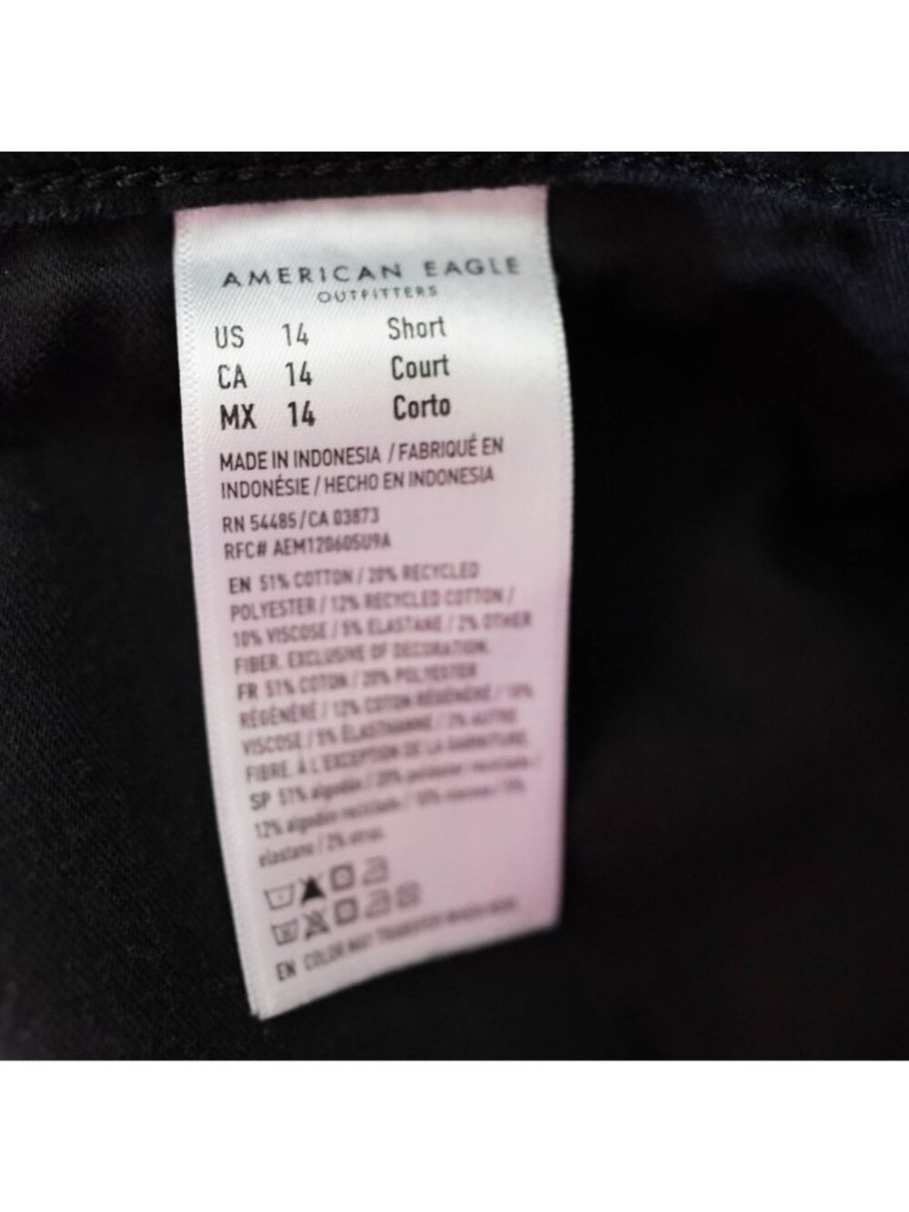 American Eagle Jeans Womens 14 Short Black High Rise Jegging Denim Stretch - Picture 7 of 10